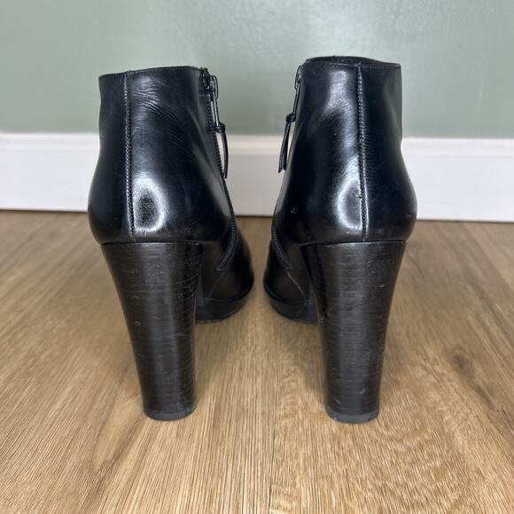 Stuart Weitzman Womens 8 Platform Booties Black Zip Minimalist High Heel Mobwife - Picture 4 of 10
